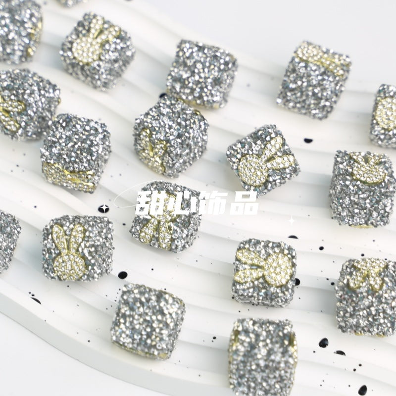 Wholesale 5pcs/pack Black cube sugar diamond DIY beads